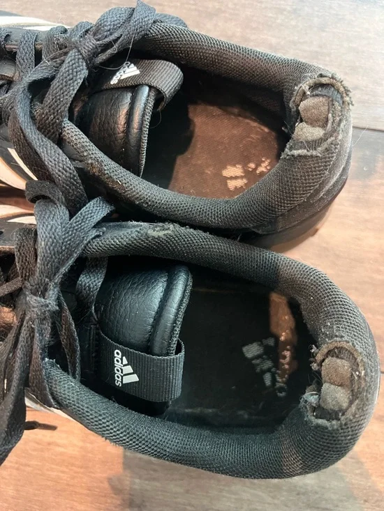 Adidas VL Court 3.0 Black Sneakers White Stripes and Brown Sole Women’s 10 - Picture 6 of 8